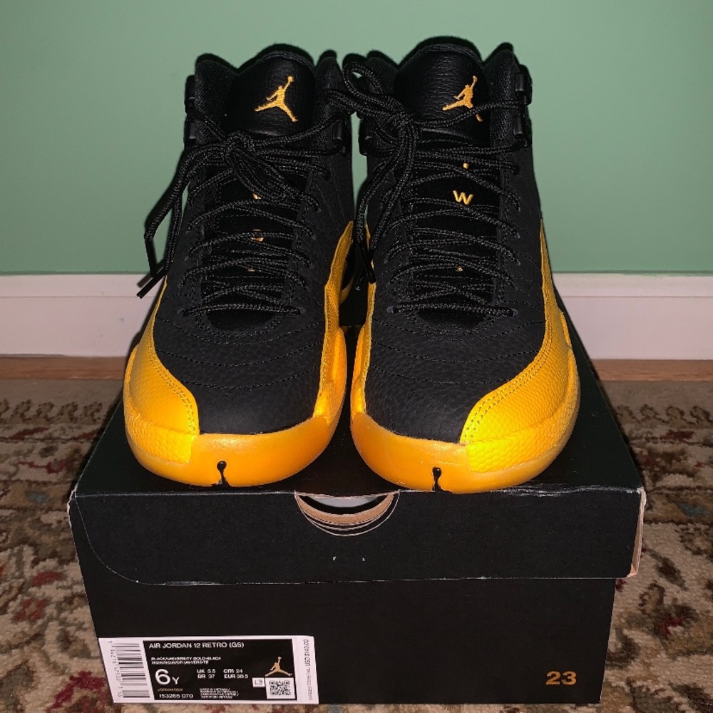 University Gold Jordan Retro 12s sz 6y